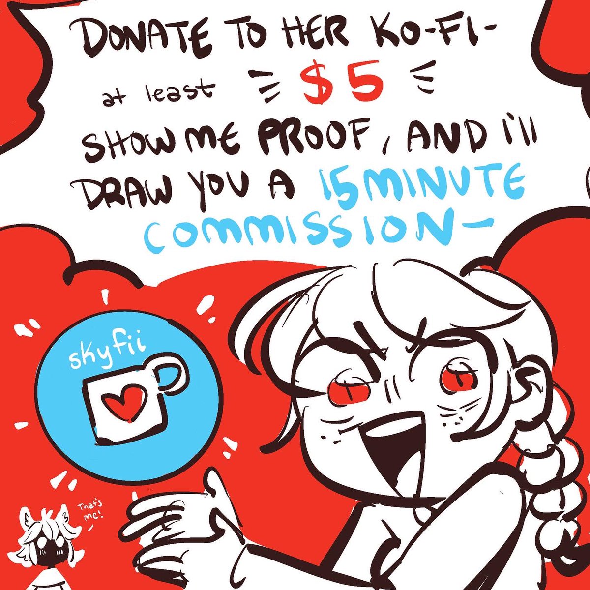 KarpMackenzie's tweet photo. Welcome to the Speed Demon Bonanza where if you contribute $5 to helping @thatskyfii get a new tablet- I draw a request of yours in 15 minutes! 
Please send proof of your donation and DM me your request! Let’s get this queen drawing again!
The Ko-fi link will be our bios! https://t.co/C0O3GpjwtR