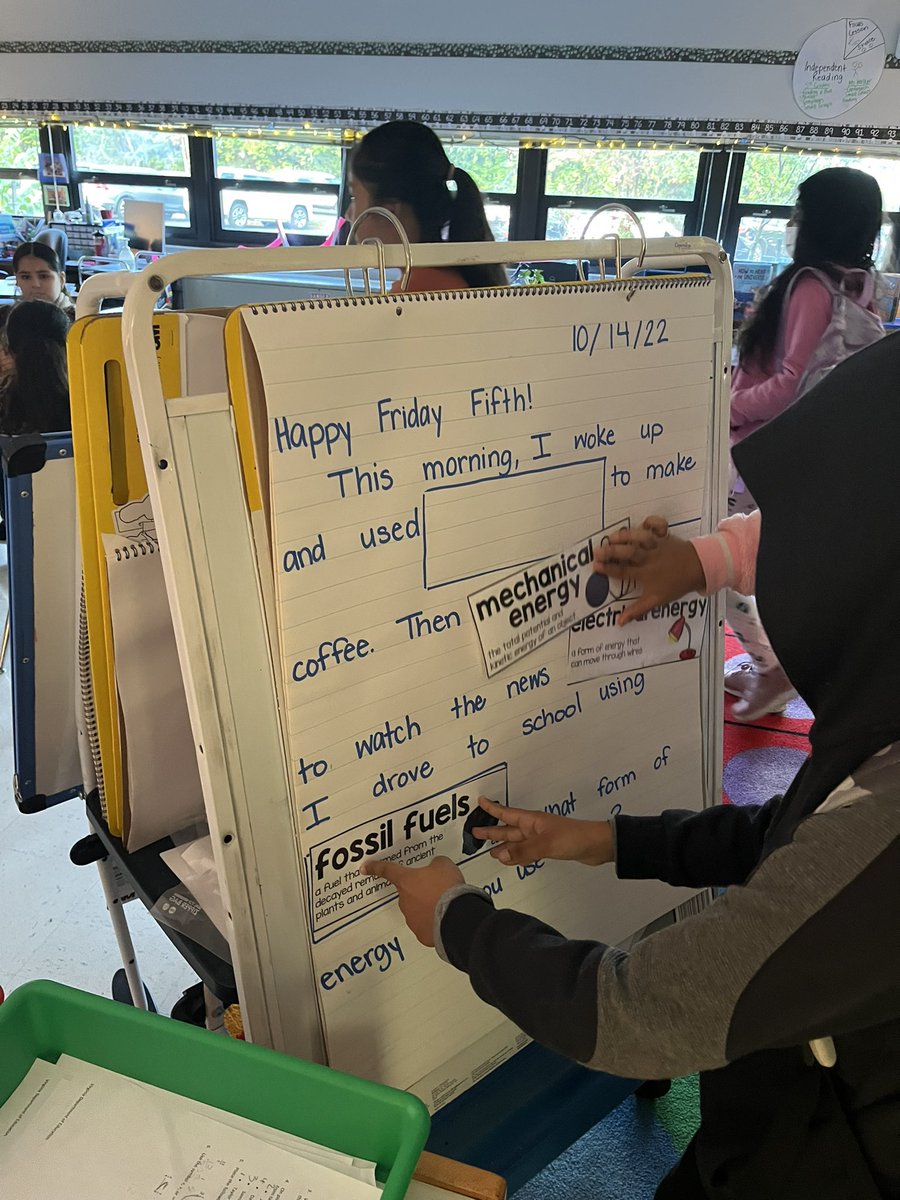 One of my favorite aspects of <a href="/responsiveclass/">Responsive Classroom</a> is the Morning Message. Making it as interactive as possible is a great way to start the morning! It’s a great review from the day before and set up for upcoming lessons. #ResponsiveClassroom #TheFutureIsFifth <a href="/TimberLaneES/">Timber Lane ES</a>