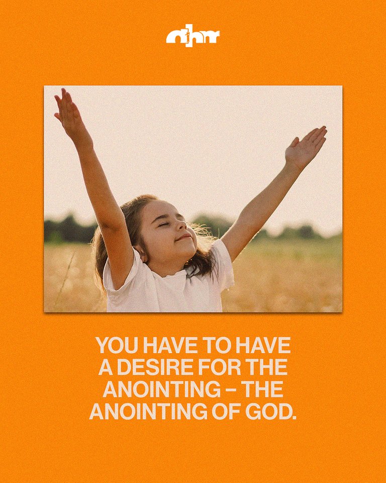 The anointing of God empowers us to do things we can never do on our own. It breaks the yoke of bondage in our lives and gives us the favor of God to accomplish His call in our lives.

The question is: Do we desire God's anointing? 

#DagHewardMills #DHM #Ministry #Anointing