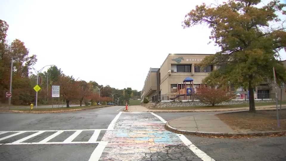 NECN's tweet photo. A vicious attack at a high school in Medford, Massachusetts, sent a sophomore student to the emergency room with a concussion and other injuries, her mom says. https://t.co/K1hN3HgJ5S https://t.co/c5gdZGKbXE