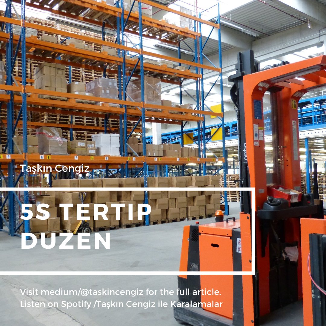 Bugün, yazımda size yalın üretim tekniklerinden öğrendiğim basit bir metolojiyi anlatacağım. 

Bu metodolojiyi hayatınızda uygulayıp hem israfların önüne geçebilir hem de düzen getirebilirsiniz. 

İşte detayları içeren yazı: taskincengiz.medium.com/5s-i%CC%87le-h… 

#5S #Tertip #Duzen