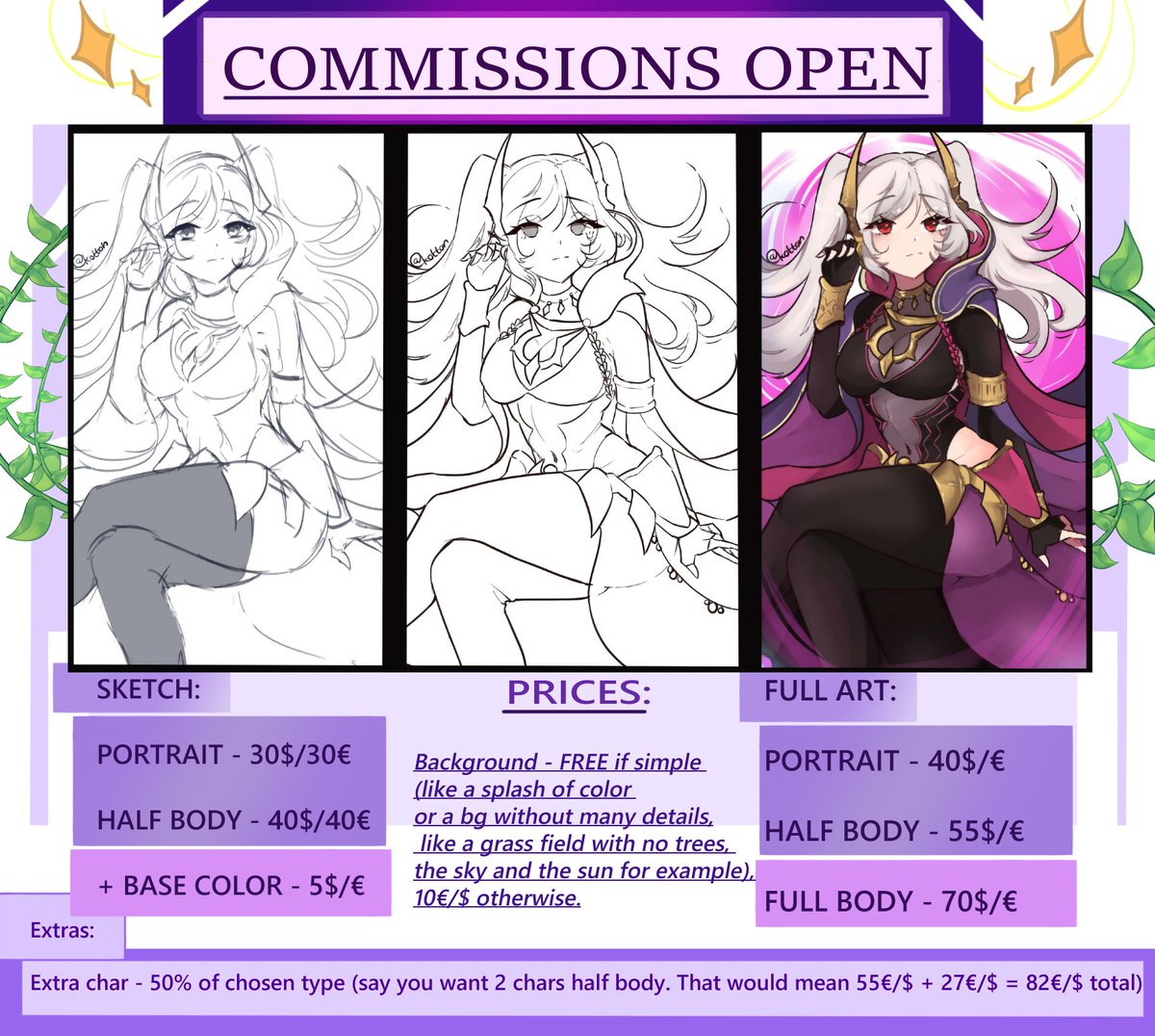 serafineart1001's tweet photo. 💯✨️ COMMISSIONS OPEN! ✨️💯
PLEASE READ CAREFULLY EVERYTHING!!! DM ME IF INTERESTED! 🌙

 🌸 likes and retweets (especially) would be VERY appreciated!!! 🥺💙🌸 

❤️ ☆The money will directly fund my bare necessities, as well as maintaining my art hobby! 😊☆❤️ https://t.co/GhpF9EOMo4