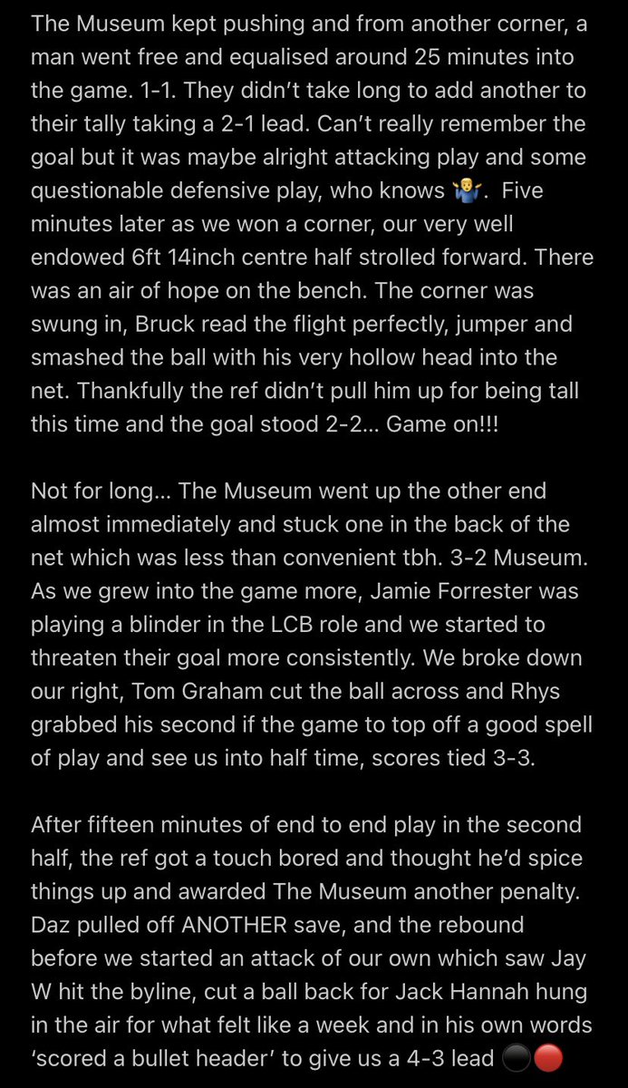 DalstonBR2000's tweet photo. Blockbuster summary from our lively game Vs league leaders The Museum today.

⚽️⚽️ @RhysGraham44
⚽️@BruckmanElliott, @jackhannah39, @Ryansmith_251, @TomG_97.

⭐️ Daz Marshall 

Cheers for a great game today, great end to end action.

#WeAreDalston https://t.co/s4TF3GSUrX