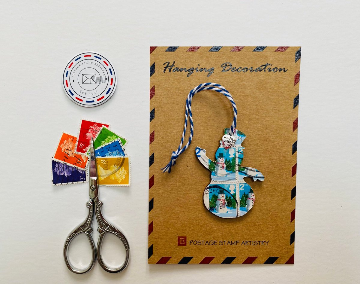pstampartistry's tweet photo. Excited to share this item from my #etsy shop: Pick Your Snowman Christmas Tree Decoration/Postage Stamp Hanging Decoration/Handmade/Vintage Postage Stamps https://t.co/IN4dkWriWS
#craftbizparty #mhhsbd #christmasdecoration #xmasdec #snowman #christmastree #christmasdecor https://t.co/sPlztesjxI