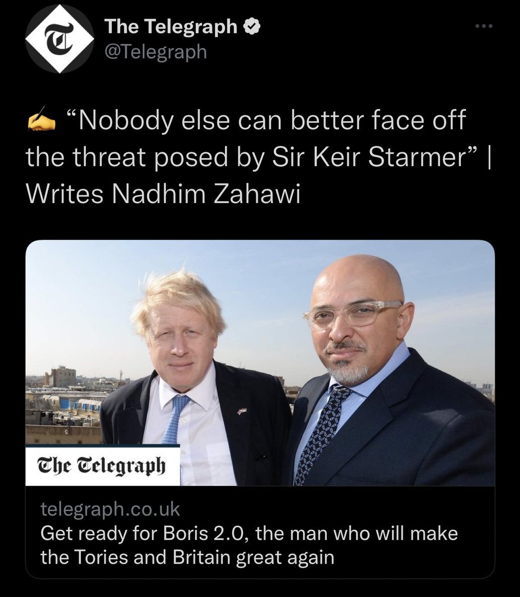 <a href="/nadhimzahawi/">Nadhim Zahawi</a> <a href="/RishiSunak/">Rishi Sunak</a> Literally published 33 minutes ago!

You’ve been rinsed, mate.

😆😆😆