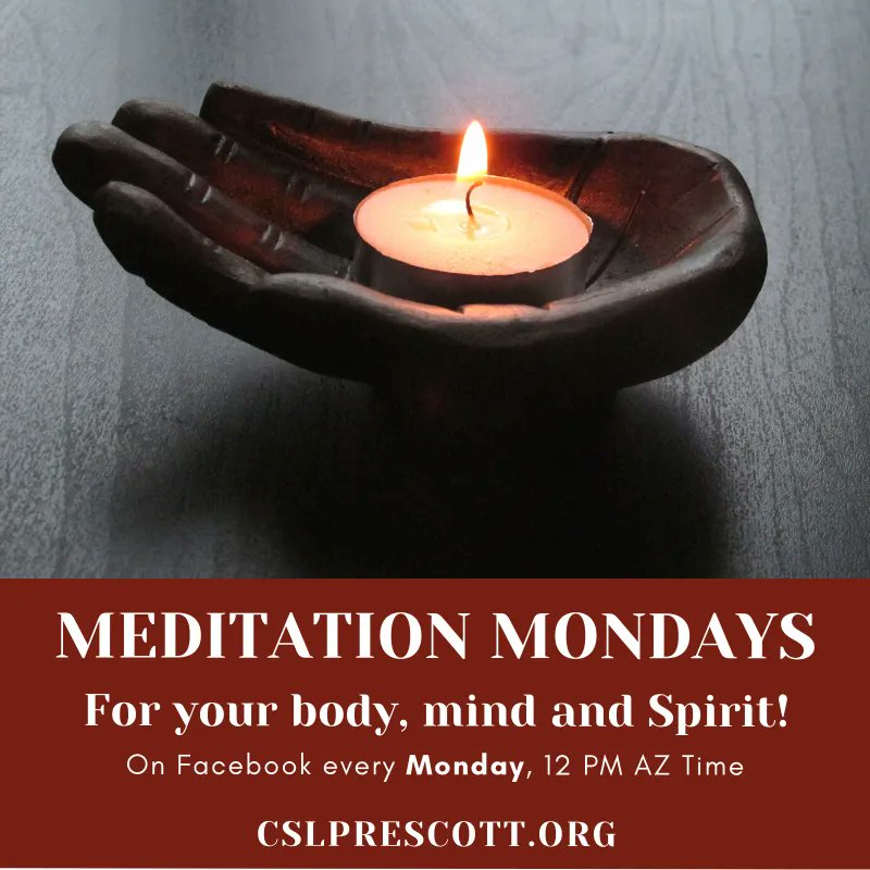 CSLPrescott's tweet photo. DATES: Ongoing
DAYS: Mondays
TIME: 12:00 PM Arizona Time
FACILITATOR: Jon Haass, RScP and Jackson Rauch
WHERE: Live on Facebook, please email
office@cslprescott.org for Meditation Details

Join: https://t.co/cUHxWjNqLV

#CenterforSpiritualLiving #PrescottValley #PrescottAZ https://t.co/08XHxJvonl