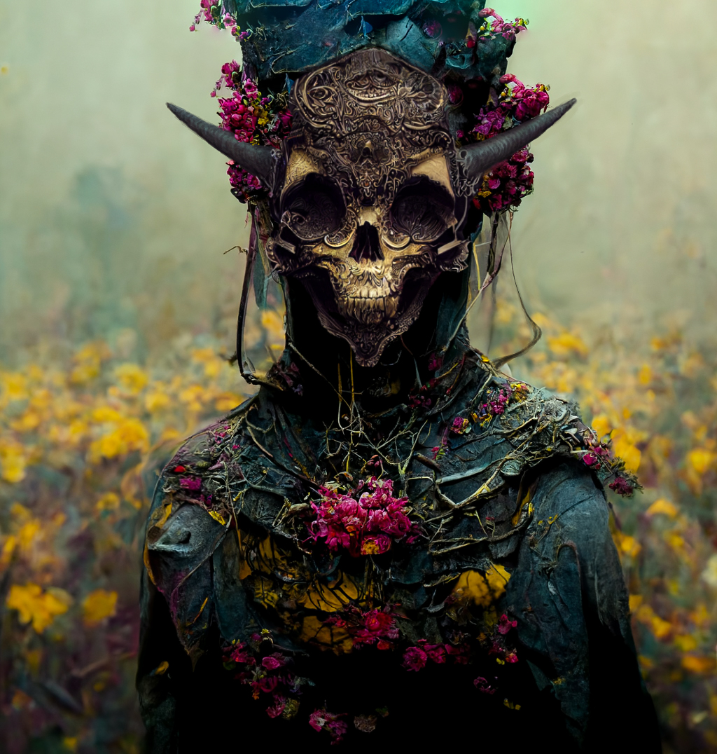 chococristina's tweet photo. "Vanitas High Priestess"  via @artstationhq https://t.co/2w2udpN151 
 #aiartcommunity #aiart #flowerpunk #conceptart #characterdesign #sciencefiction #astrobiology #catrina #catrinas #catrinamexicana #metacreators #ArtStationHQ #biopunk #midjourney #midjourneyart #CarlosSantana https://t.co/MdYsXYYmSY