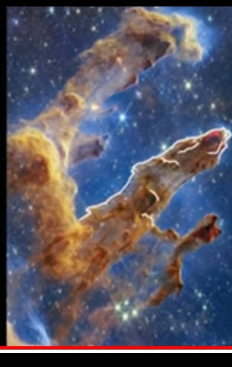 ان خلق السموات والارض لاكبرمن خلق الانسان  صد ق الله العظيم هذه اعمدة الكون التقط الصوةتلسكوب  جمس وئب حجم كل عمودبحجم المجموعة الشمسية