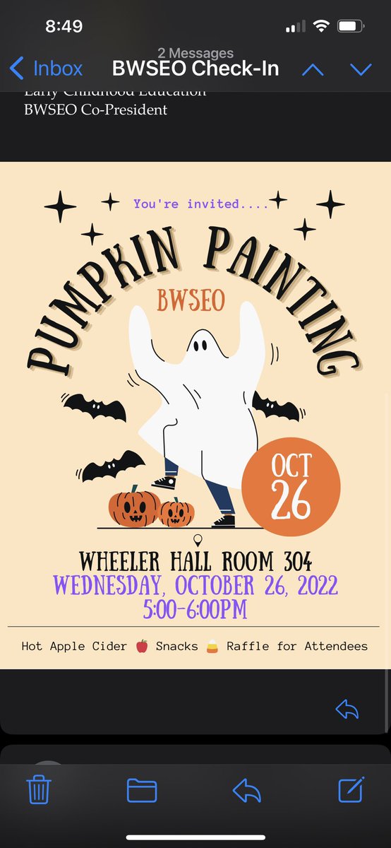 Join us for our next seasonal social… see you Wednesday!! 🎃🍁