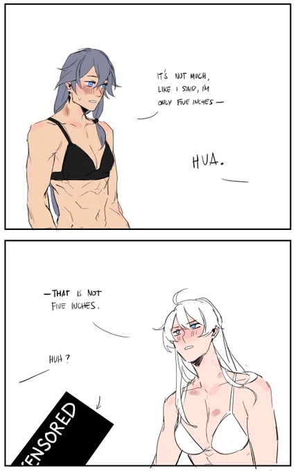 //nsfw #fuki 
in which hua learns that her thumb's distal phalanx is approx. 1.4x larger than a regular inch 