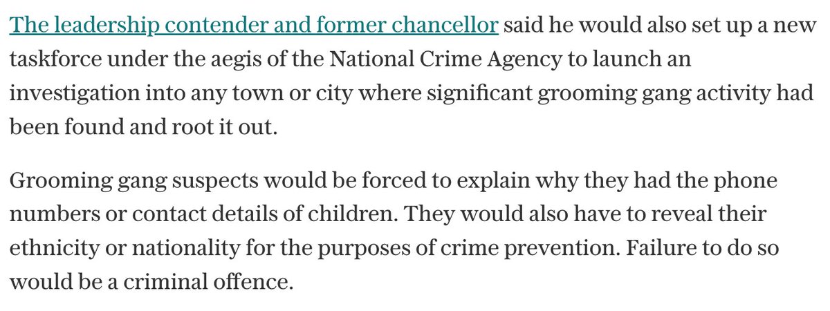 In July, Rishi Sunak vowed to set up National Crime Agency investigations in every area where grooming gang activity is reported. We must hold him to account on this promise and ensure he delivers on it. Thousands of girls at risk and those denied justice desperately need this.