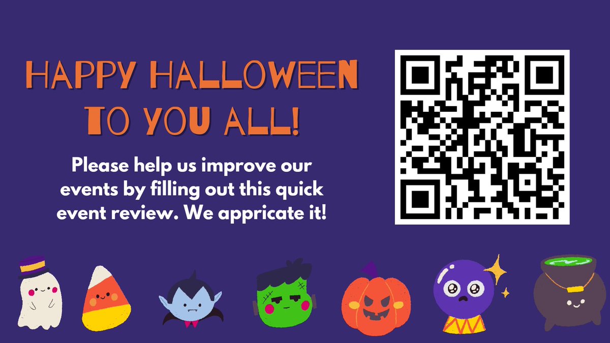 seoulfest's tweet photo. Thank you all so so much for attending our Halloween Party yesterday! We loved seeing all your costumes, smiles, and participation in the games! If you could please use this link or the QR code to leave a review for the event.

https://t.co/ruU4xna0Rf https://t.co/O51ggkiYnT