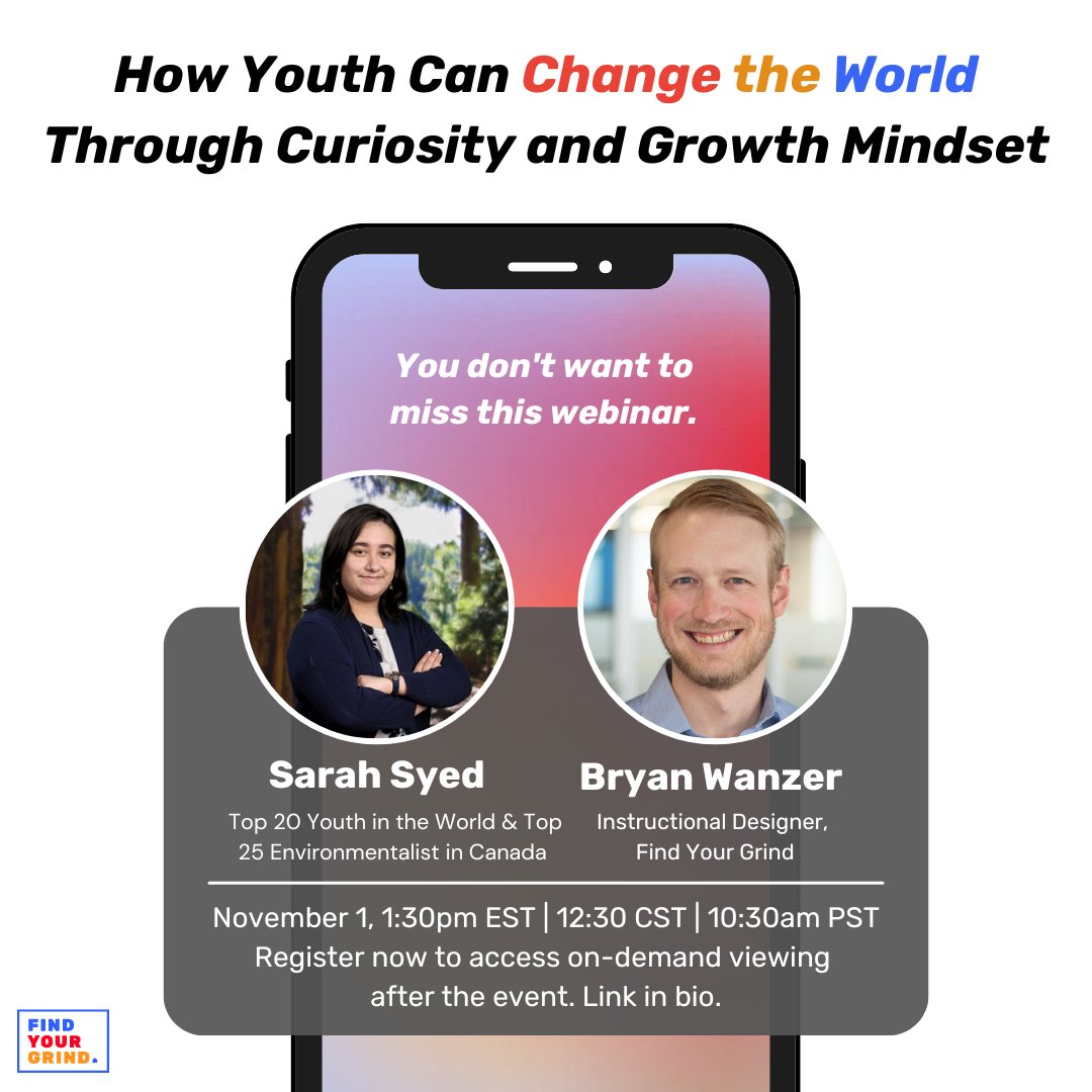 findyourgrind's tweet photo. 🚨 Webinar Alert 🚨

Join Sarah Syed &amp; Bryan Wazner on November 1st @1:30 EST for an exclusive FYG webinar! Register now!✨ See you there! 
https://t.co/BHFX3cnEZR

#teachersoftwitter #edutwitter #webinar https://t.co/1QKOrxtF4t