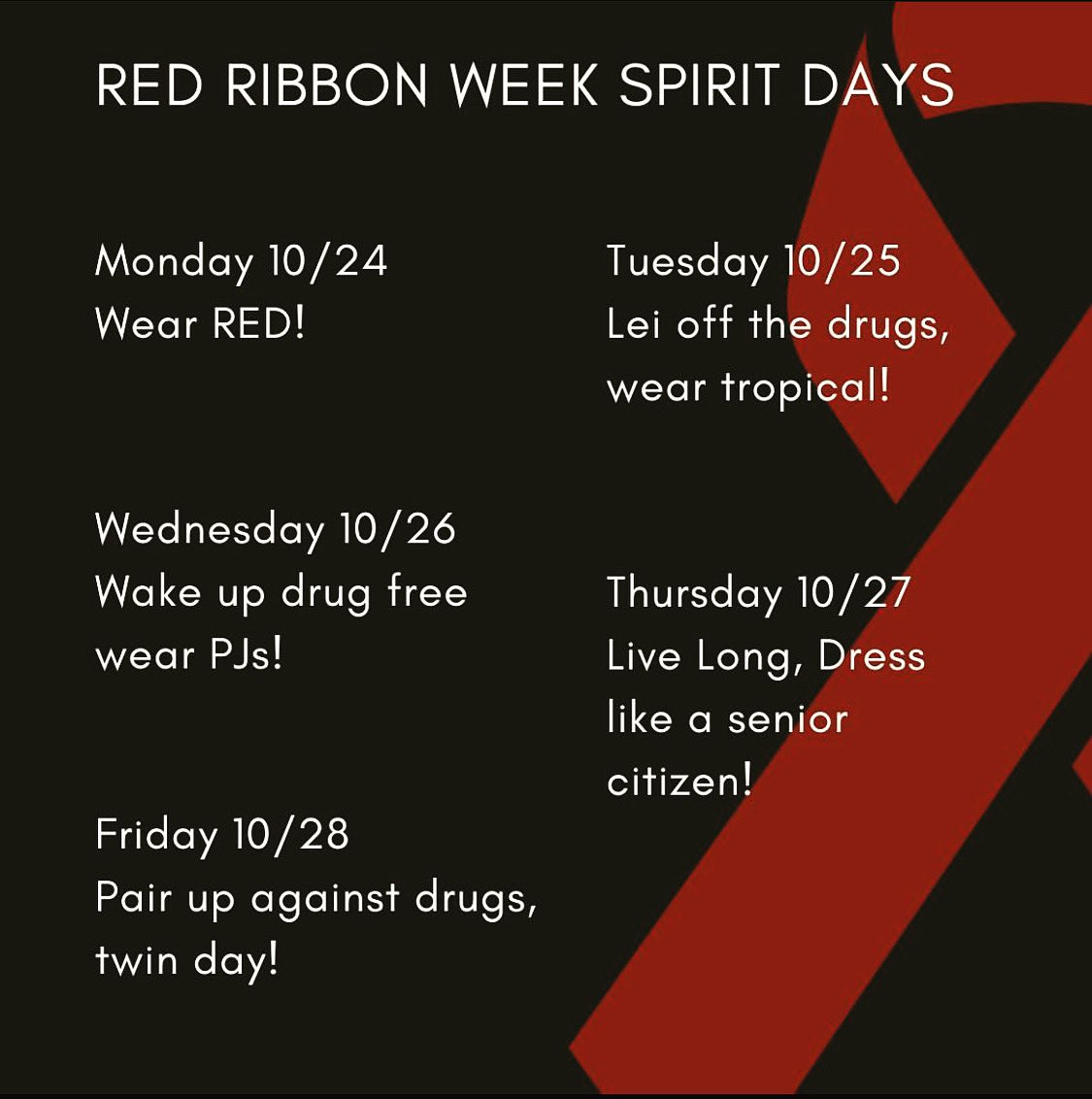 Hey Timberline Wolves! It’s Red Ribbon Week!