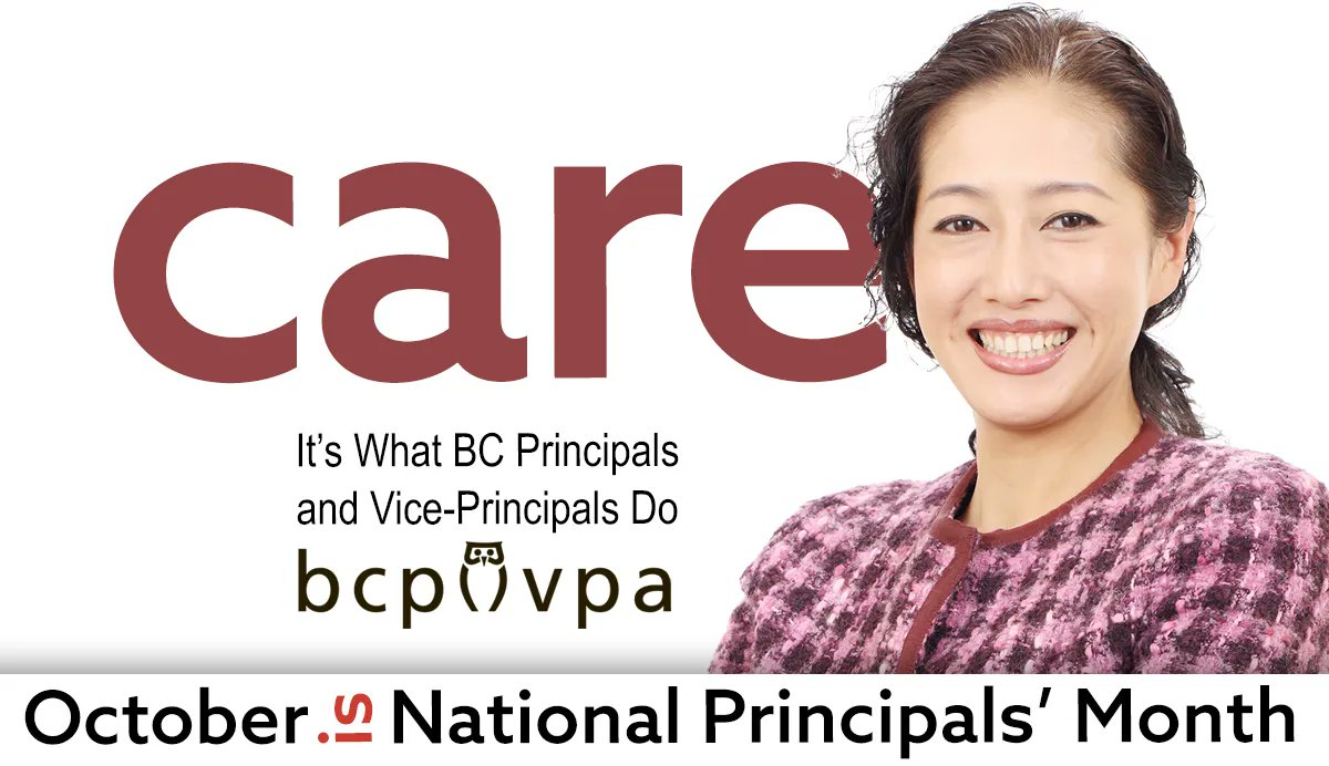 October is National Principals’ Month! 
BC #Principals & #VicePrincipals care about their neighbourhoods, leading initiatives, sitting on boards and building community.
#NPM2022