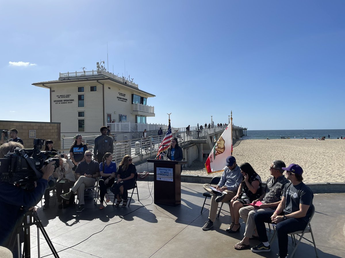 “We envision a world without unnecessary single use plastics,” says <a href="/JennEngstrom/">Jenn Engstrom</a> as we celebrate #SB54 in Hermosa Beach!