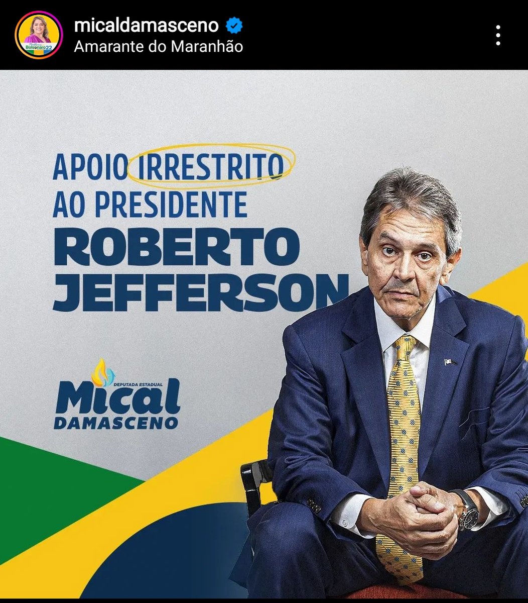 DanielAguiarMA's tweet photo. Aguardando a manifestação da deputada Mical em relação às condutas do ex-deputado Roberto Jefferson.
@micaldamasceno 
#RobertoJeffersonEBolsonaro 
#robertojefferson https://t.co/jlmw7g1bA3