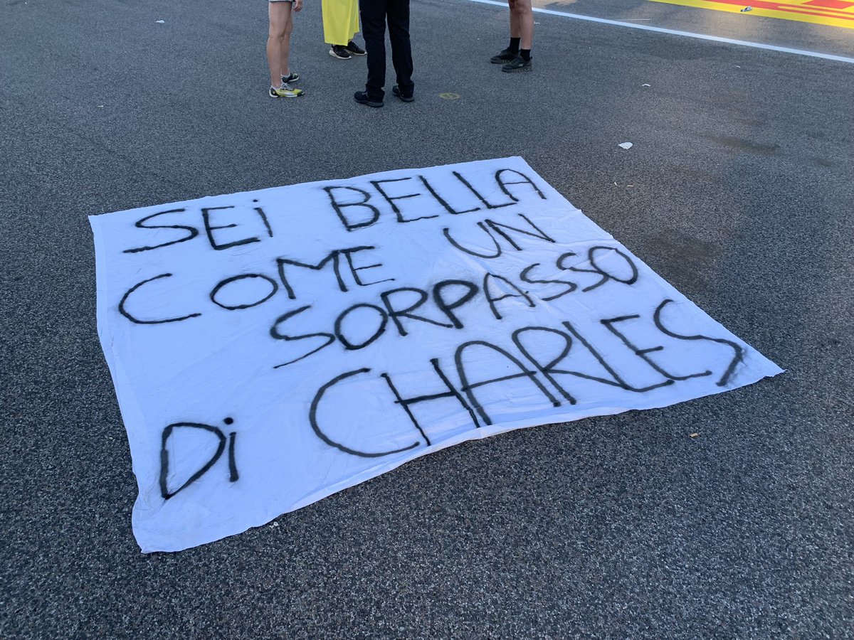 “You are as beautiful as an overtake by Charles.” ~ the perfect compliment on a banner at Monza ❤️