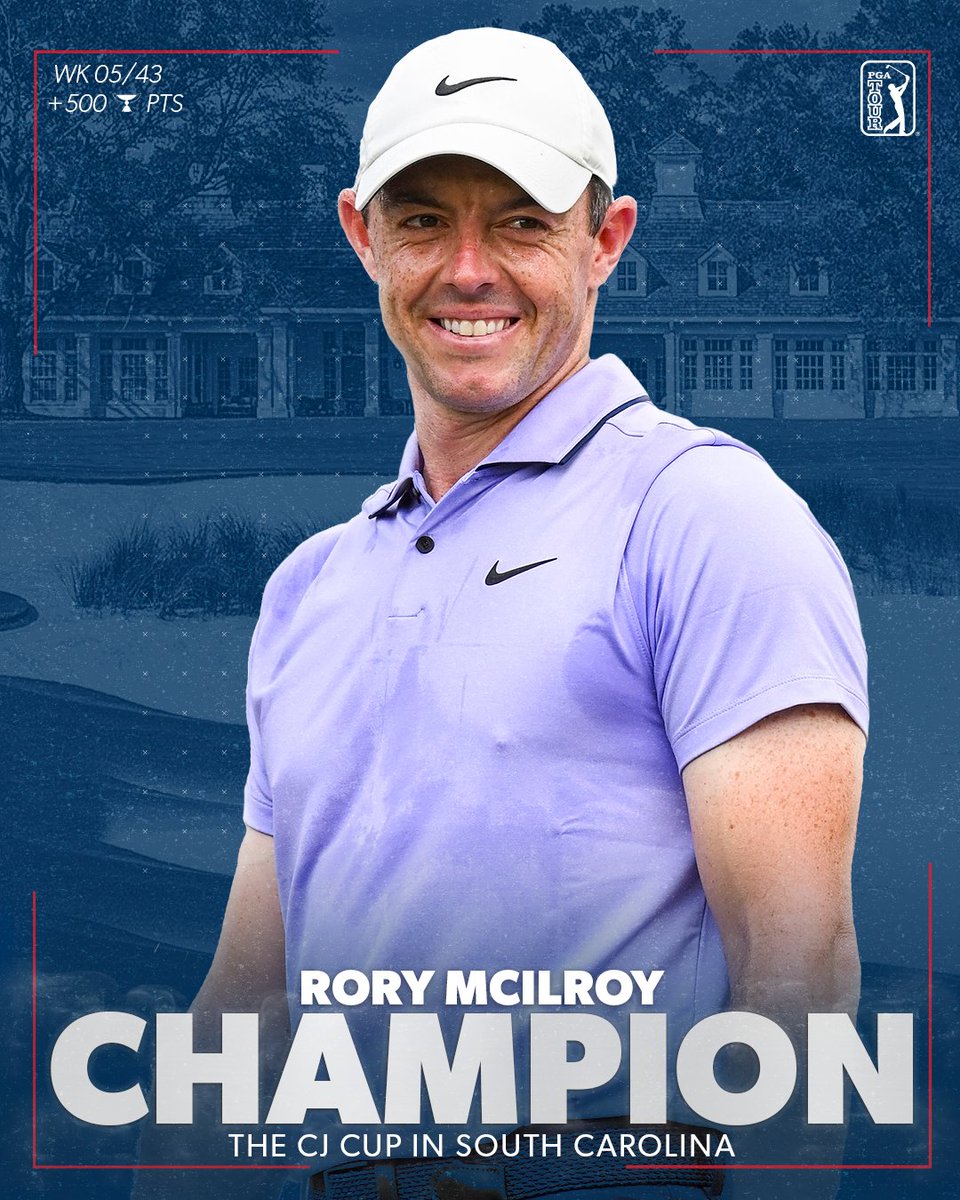 PGA TOUR (@pgatour) on Twitter photo Starting his season with a W 🏆
<a href="/McIlroyRory/">Rory McIlroy</a> defends his @CJCUPSC title in his season debut. Starting his season with a W 🏆
<a href="/McIlroyRory/">Rory McIlroy</a> defends his @CJCUPSC title in his season debut.