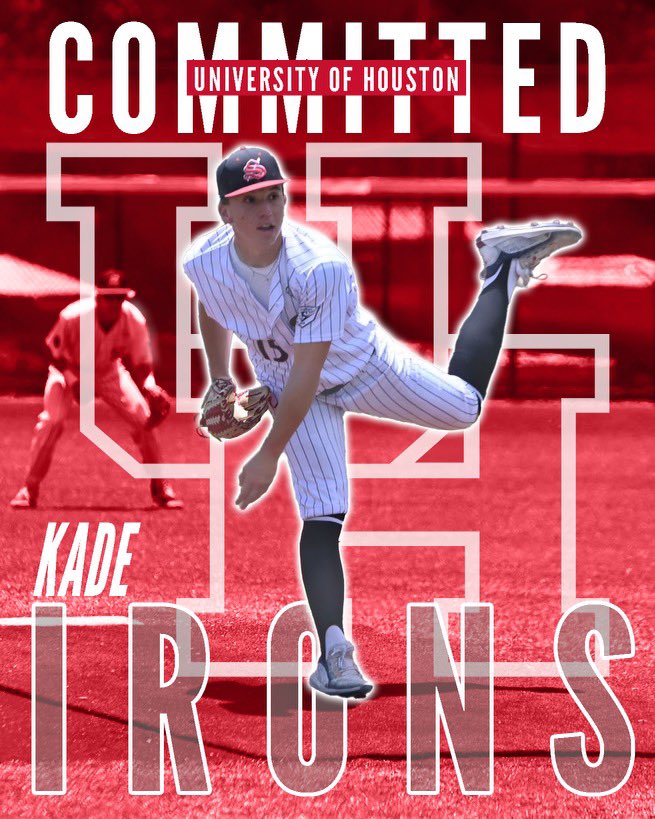 Excited to announce my commitment to @UHCougarBB to further my academic and athletic career. I would like to thank my family, coaches, teammates, and God without him none of this is possible! #GoCoogs 🐾 @CougarKiv23 @BunnRHP @toddwhitting @rookieboughton @PBRGowins