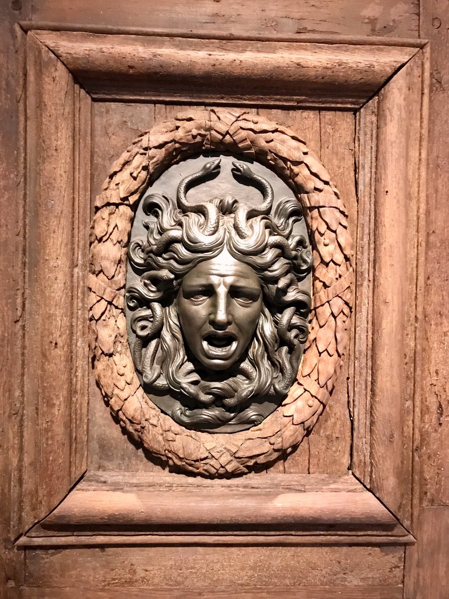 Create walls and doors with faces. Selene (or just possibly Artemis) on a Parisian wall and Medusa on a rescued door from Paris’s old Hotel de Ville, otherwise burnt to a crisp in 1871.