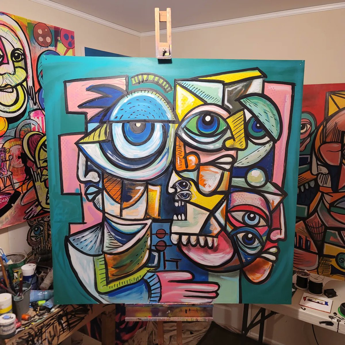 Wolfman0riginal's tweet photo. This piece is going to a new collectors home. 

Now onto some more new paintings......

#nftcollector 
#nftcollectors https://t.co/tZHUEodv5L