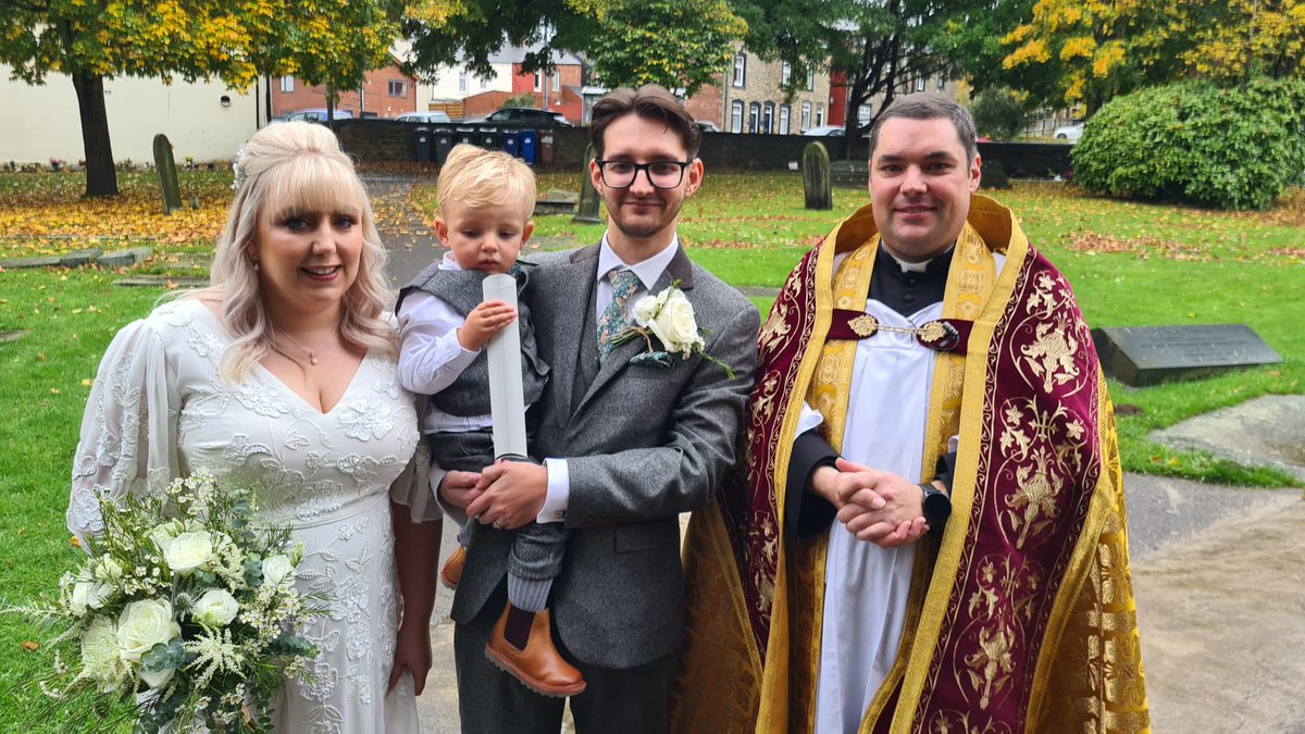 DandSChurch's tweet photo. Once again, a joyful weekend in our churches.  Yesterday we shared in the joy of Liam and Emily's wedding, with the baptism of Freddie during the service.  Congratulations to the whole family, and we look forward to seeing you again soon.  @LeedsCofE @churchofengland #wedding https://t.co/SfGjp7HUNb