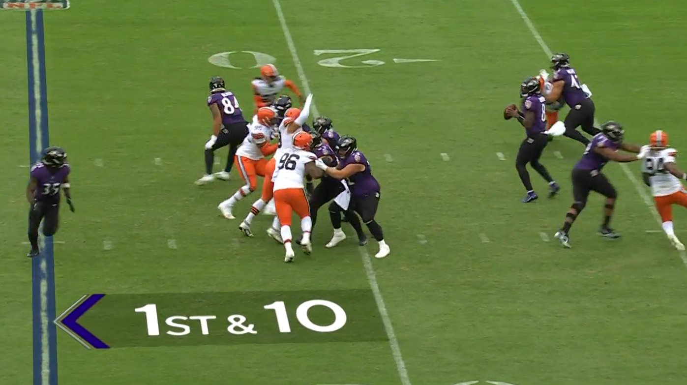 Gabe on twitter first play of the 2nd half ravens go under center