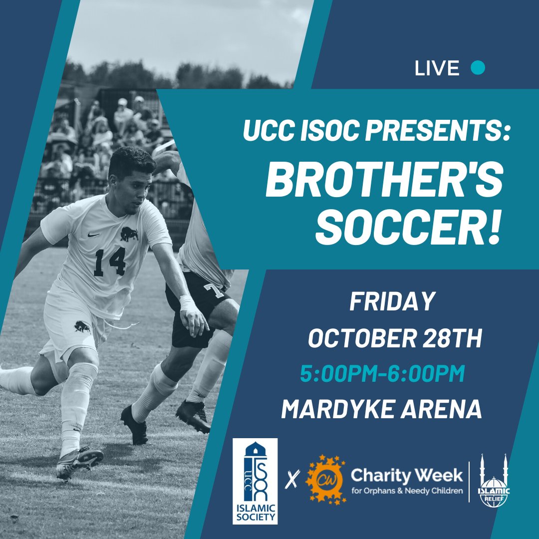 Brother’s, get ready for some soccer madness at the Mardyke arena! ⚽️🏟
Please Donate generously to help orphans worldwide this Charity Week!🧡

Link in bio to Donate!
justgiving.com/fundraising/cw… 

#CharityWeek #CW2022 #UnitedWeWin