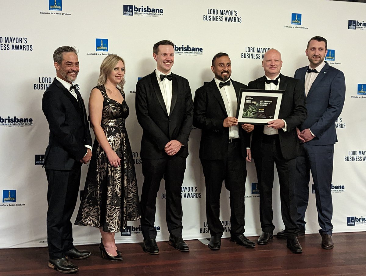 simprosoftware's tweet image. So excited to have won the Brisbane Lord Mayor’s Award in the ANZ High-Growth Category &amp;amp; the Optus Platinum Award on Friday night! 🏆🏆

Proud to be a global company in Brisbane! Thanks for this tremendous honor @Brisbane_EDA!

#LMBA2022 #LMBA #simPRO