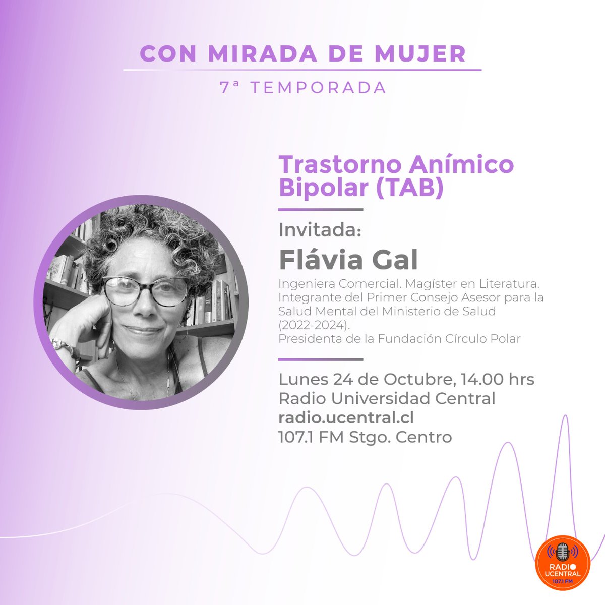 ¡Acompáñanos y hablemos sobre <a href="/CirculoPolarOng/">Fundación Círculo Polar</a> y el Transtorno Anímico Bipolar (TAB)!!! 📻🎙️

Estaremos en el Programa de Podcast Con Mirada de Mujer, transmitido por la <a href="/RadioUCentralCL/">Radio UCentral</a> @radioucentral 🎉

#CírculoPolarOng #Psicoeducación #saludmental #salud #trastornobipolar