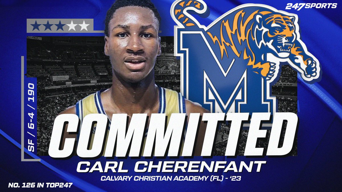 Four-star forward Carl Cherenfant has committed to #Memphis on @247Sports HQ. STORY | 247sports.com/college/basket…