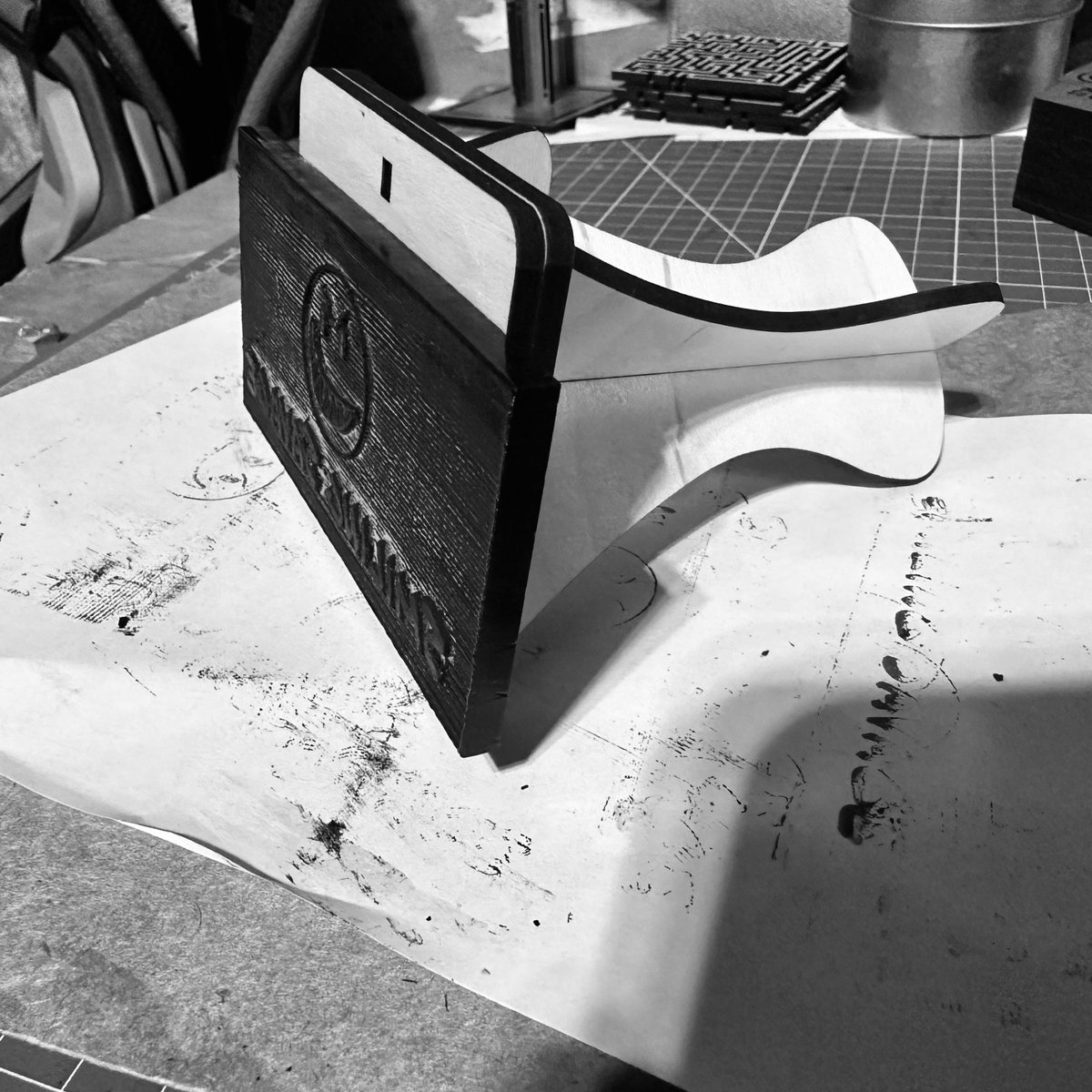 savage_smiling's tweet photo. Finally, my own stamp for personalizing bags. Item #472 crossed off the list of things to do. https://t.co/aYG58kFG9S