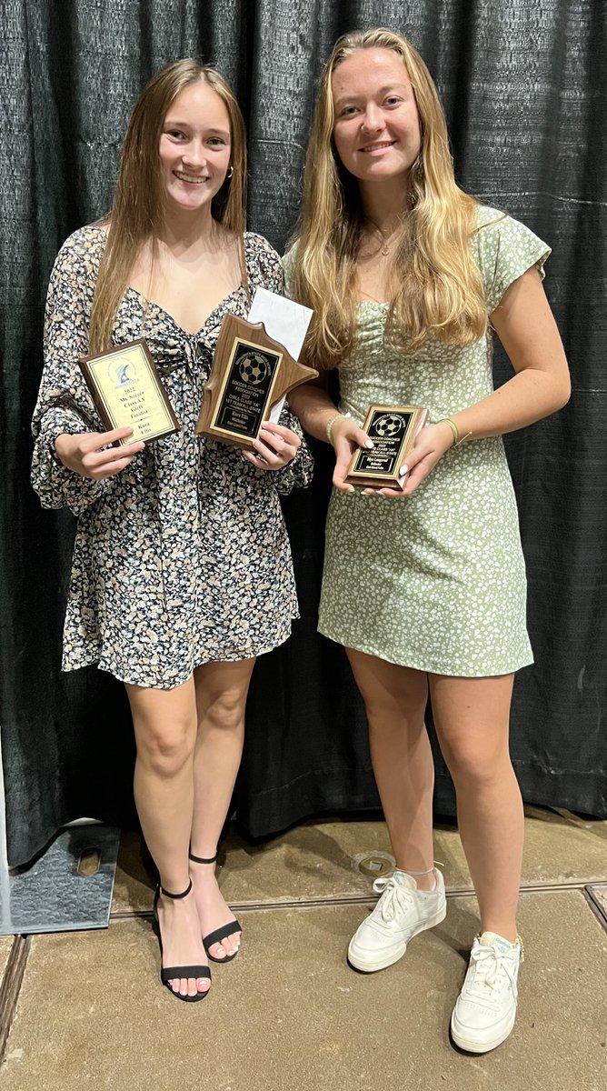 Big congrats to our two All-Staters. Kara made 1st team, top 5 Ms. soccer finalist, and invited to play in the SR classic.  Mya made All-State honorable mention. Huge honor to be recognized in the top 48 of the state.