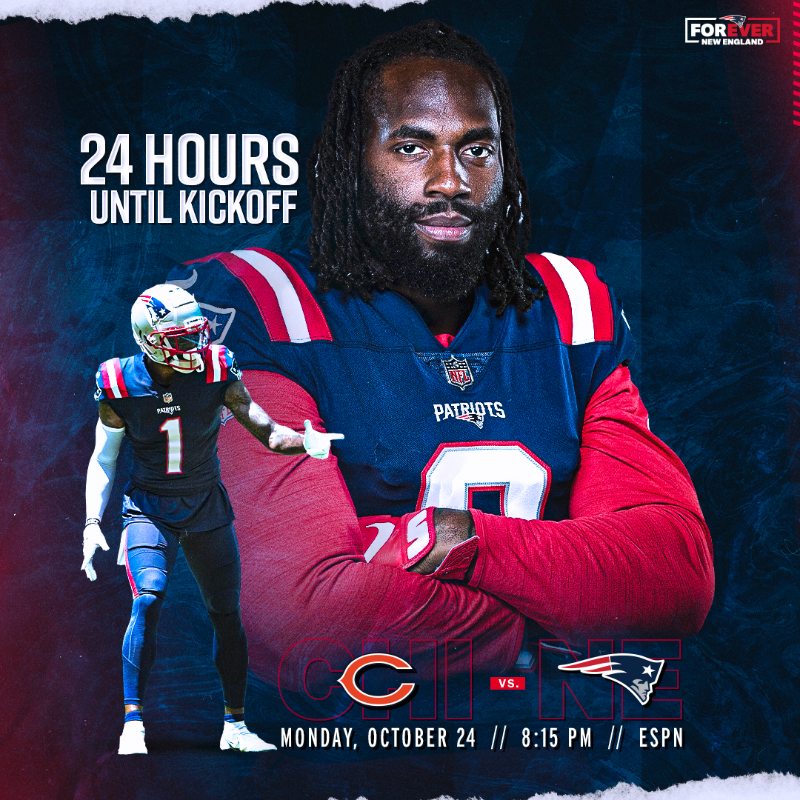 Patriots's tweet photo. 24 hours.

#CHIvsNE | #ForeverNE https://t.co/PSGxGjEBA3