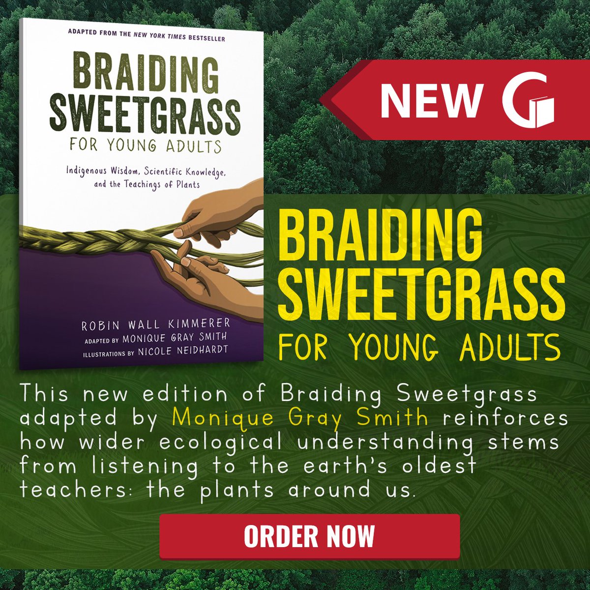New Release - Braiding Sweetgrass For Young Adults (2022) is the adaption of Robin Wall Kimmerer's best-selling book Braiding Sweetgrass. This book is adapted by Monique Gray Smith <a href="/ltldrum/">Monique Gray Smith</a> &amp; illustrated by Nicole Neidhardt.
<a href="/GoodMindsBooks/">GoodMinds.com</a> - Read More: goodminds.com/blogs/news/bra…