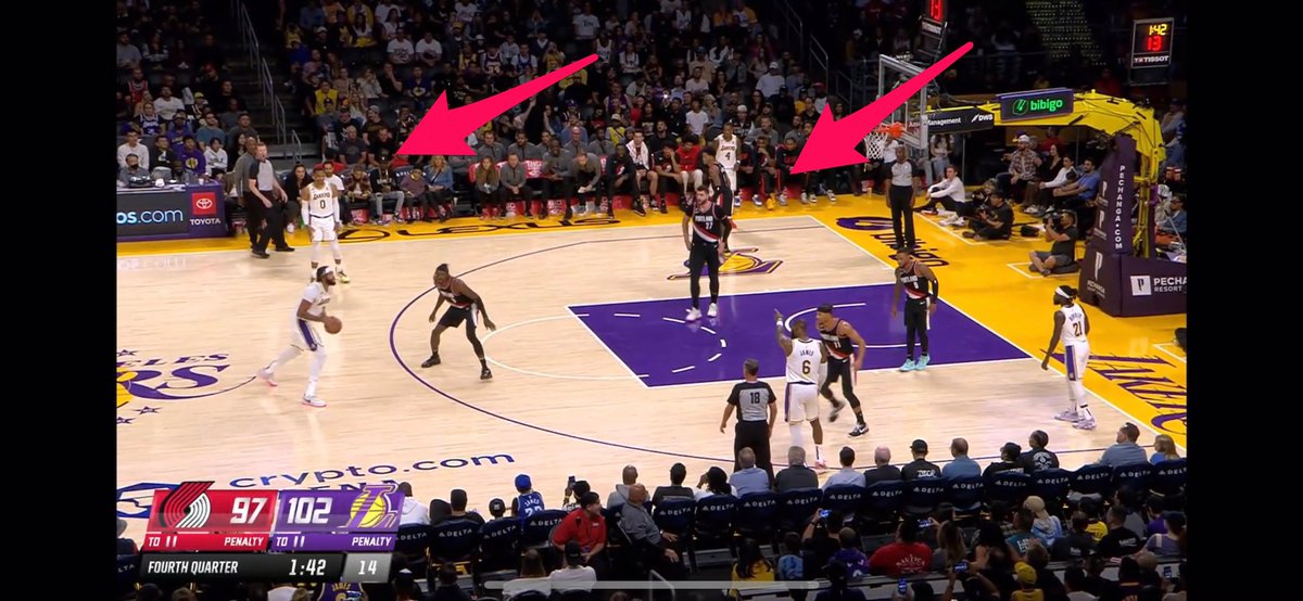presidual's tweet photo. Here are snapshots of Jusuf Nurkic guarding Russell Westbrook at key moments of crunch-time possession. The matchup allowed Portland to pack the paint. https://t.co/P8PUXuxHgY