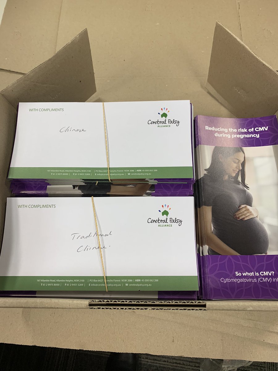 HayleySmithersSheedy (she/her) (@hss_1) on Twitter photo cCMV pamphlets for midwives in Vic & WA being sent out this am. Midwives/maternity health professionals/GPs in Australia can order these free resources to share with women they care for cerebralpalsy.org.au/cmv/ why not order some today?#stopcmv <a href="/CPA_Research/">Cerebral Palsy Alliance Research Institute</a> <a href="/Sydney_Uni/">University of Sydney</a> cCMV pamphlets for midwives in Vic & WA being sent out this am. Midwives/maternity health professionals/GPs in Australia can order these free resources to share with women they care for cerebralpalsy.org.au/cmv/ why not order some today?#stopcmv <a href="/CPA_Research/">Cerebral Palsy Alliance Research Institute</a> <a href="/Sydney_Uni/">University of Sydney</a>