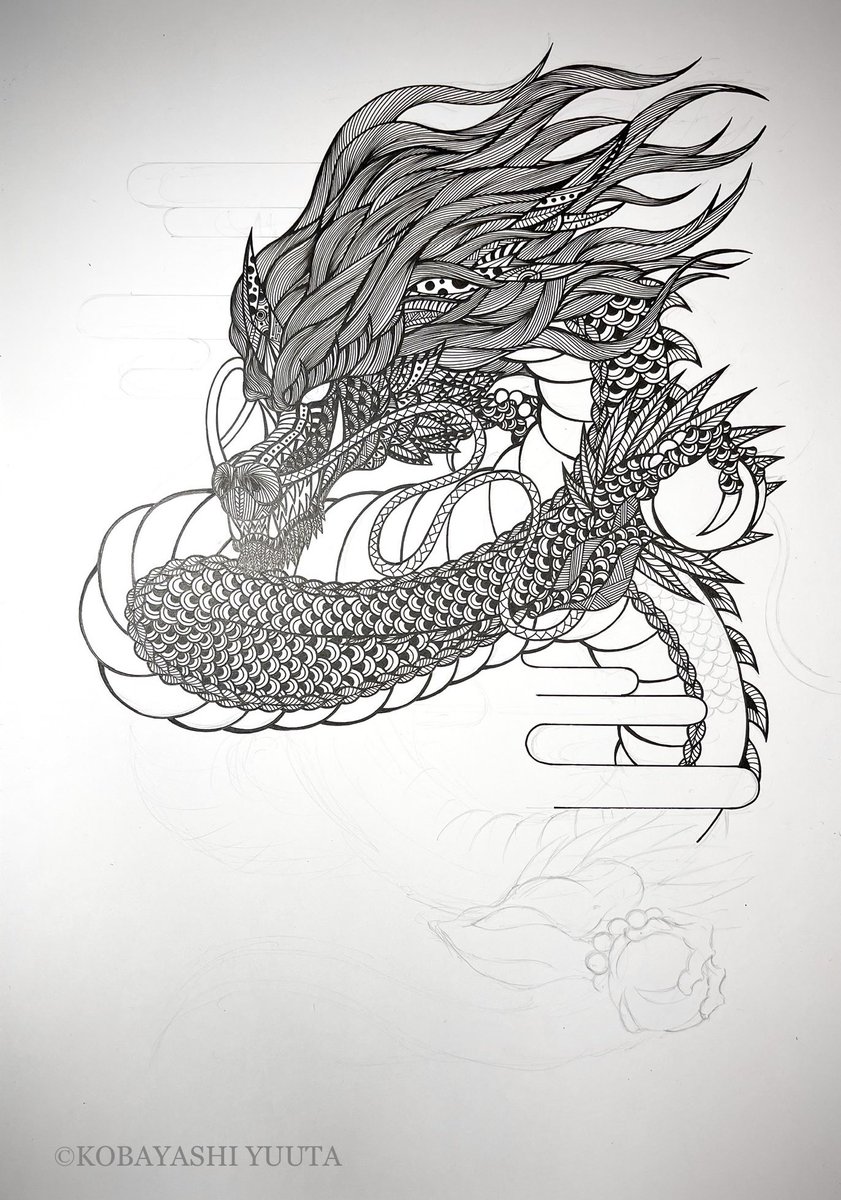 龍　絵画　イラスト　ドローイング 龍 絵画 イラスト ドローイング 【公式通販】