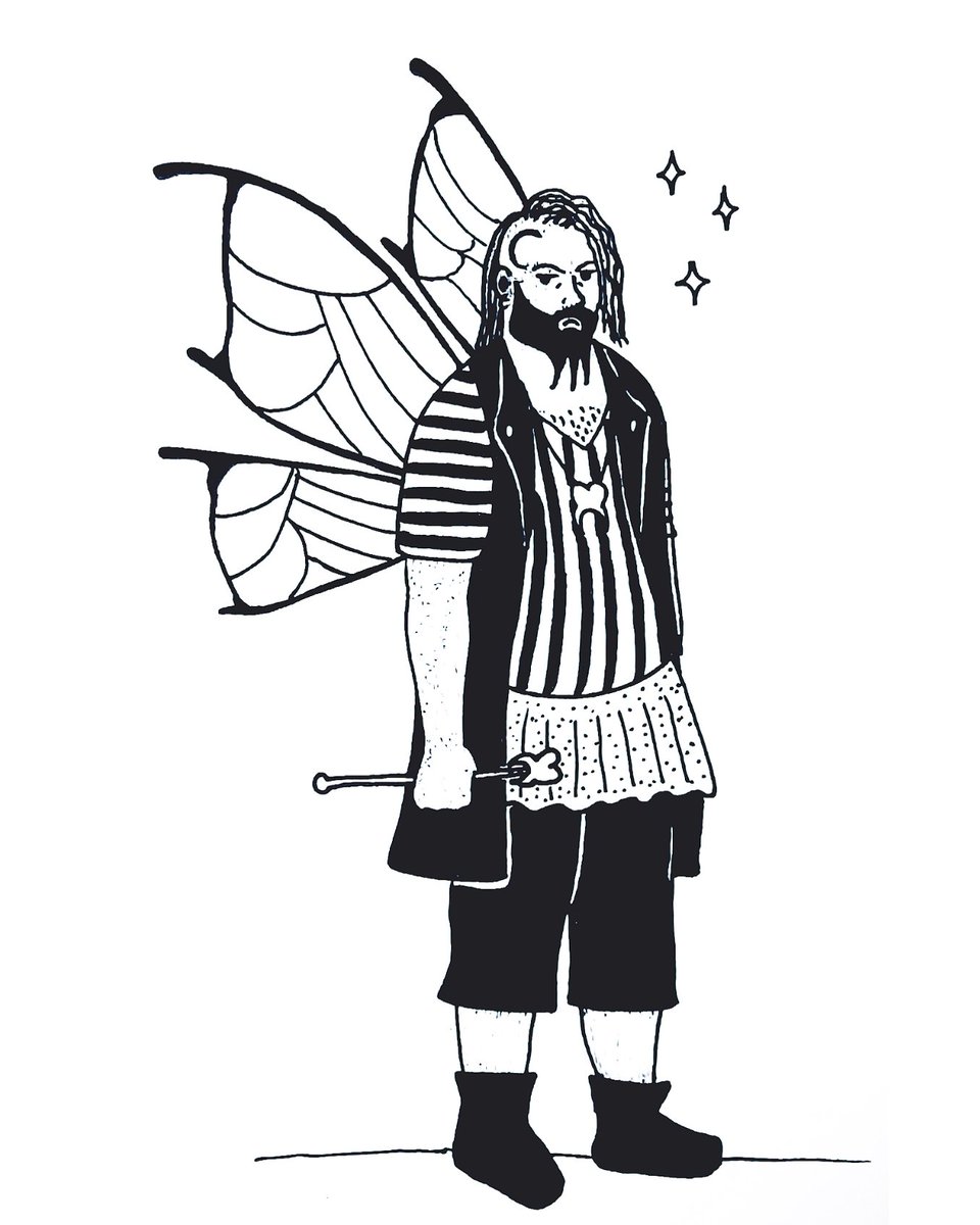 Late_Yoake's tweet photo. Inktober aboard the Revenge day 24 - Fairy
...This...This is Ivan... as the tooth fairy...
#ofmd #ofmdfanart #ourflagmeansdeath #ofmdinktober #inktober2022 #ivanofmd https://t.co/UvOHeVt81q