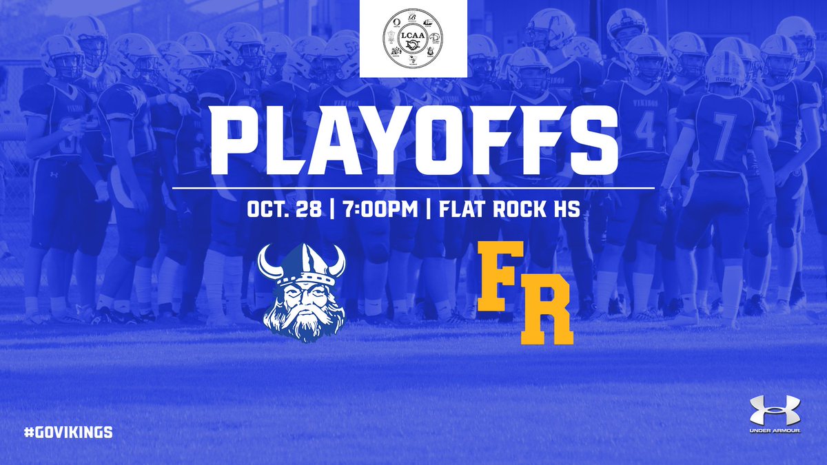 Congratulations to Varsity Football for making qualifying for the MHSAA Playoffs for the 4th straight year! Your Vikings will travel to Flat Rock to take on the Rams! Go Vikings!