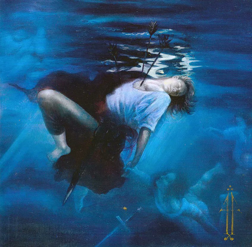 I’m taking a class on tolkien and for our next paper we need to choose a piece of middle earth art and write about it which led me to find these beauties (The Mirror of Galadriel by Karolina Stopa-Olszańsk, Luthien by Lída Holubová, The Death of Isildur by Jay Johnstone)