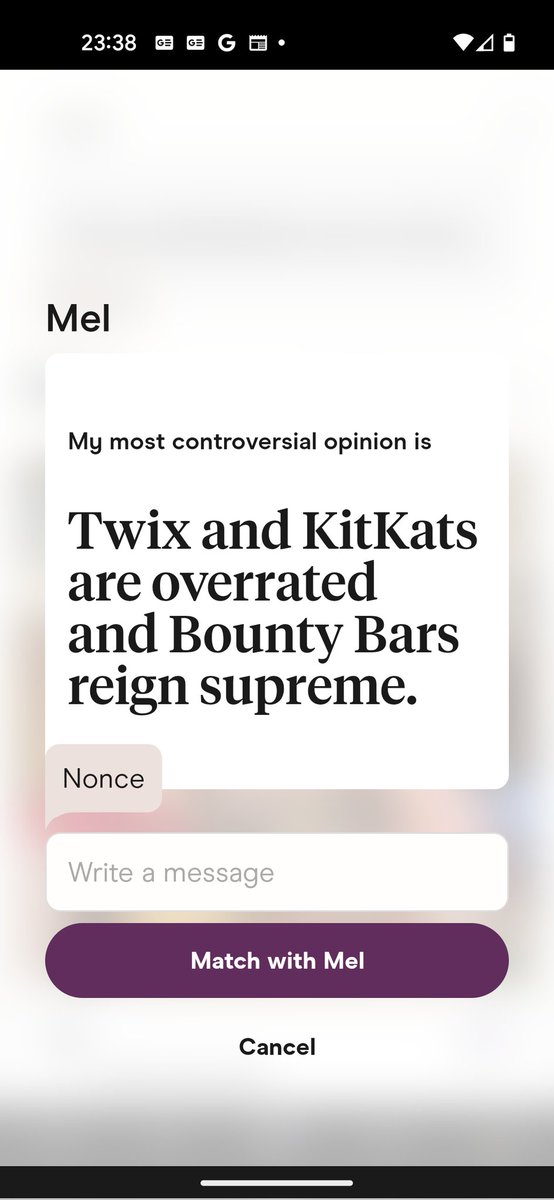 Possibly the strongest response I've ever had to a dating profile prompt...