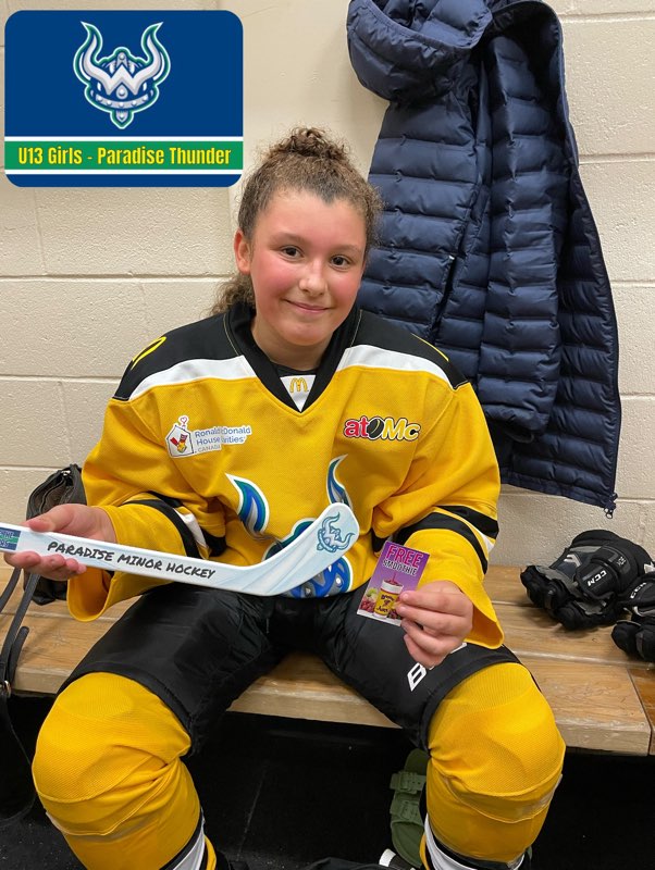 FemaleMinor's tweet photo. u13G @PmhaWarriors Thunder off to a good start with the BIG shutout over Southern Shore this evening on home ice for their first game of season.Passer of the Game went to Bella Letto and POG was Alyssa Simmonds! #Thunderstruck https://t.co/q8FMrT9CWw