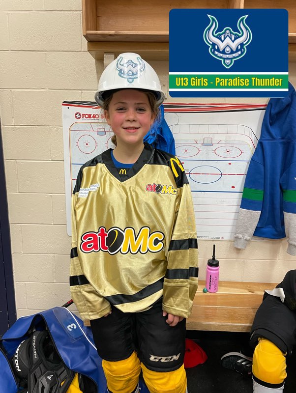 u13G @PmhaWarriors Thunder off to a good start with the BIG shutout over Southern Shore this evening on home ice for their first game of season.Passer of the Game went to Bella Letto and POG was Alyssa Simmonds! #Thunderstruck