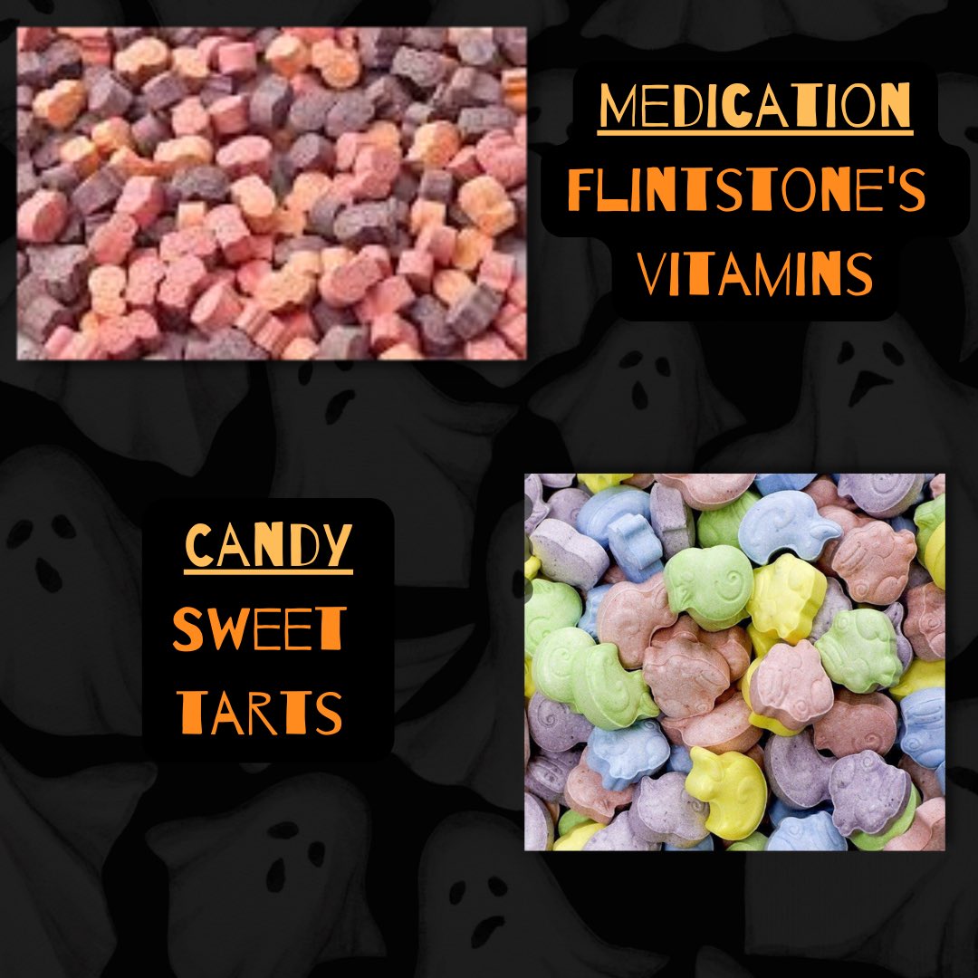 accppediprn's tweet photo. Remember to keep your medications and other household products that can be toxic locked up! Kids can often mistake these for candy or beverages like apple juice. It’s important to know  accidental ingestions are a risk year round not just at Halloween. Happy haunting! #accp #peds https://t.co/79tnuVYFv0