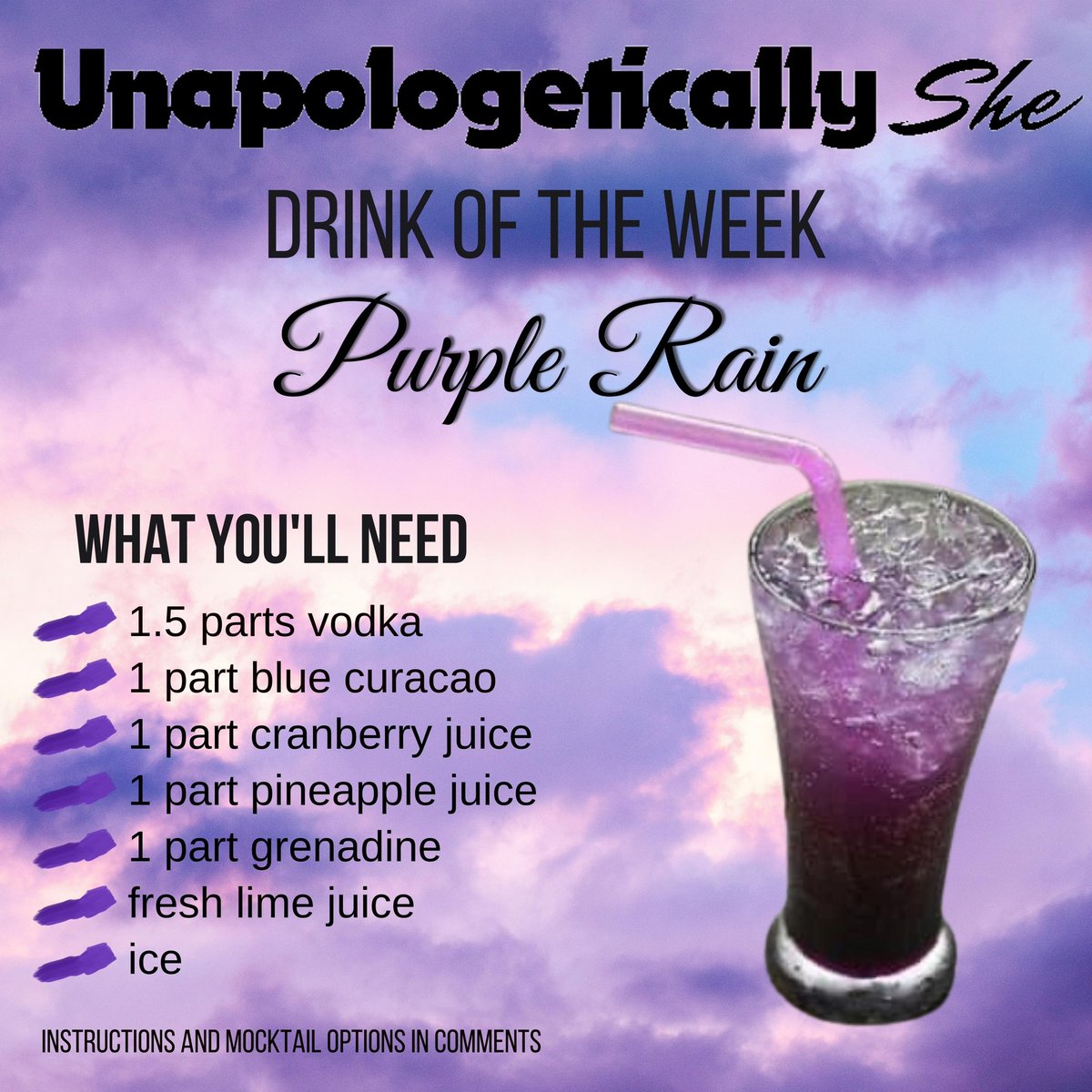 TheeJoyfulShe's tweet photo. Episode 24 is coming TUESDAY. Get ready to sit and sip with us for this week’s episode with our Drink of the Week from Dandrige! We’re showing some love to Prince with Purple Rain.
#UnapologeticallyShePodcast #DrinkOfTheWeek #Season2 #SipWithUs #Podcast https://t.co/K05PuWSB80