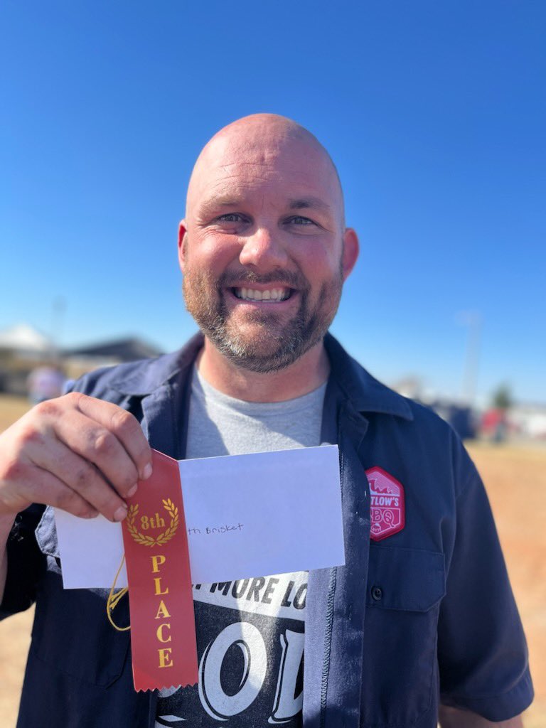 BartlowsB's tweet photo. 8th in Brisket at my first comp in OKC!
#bbq #okc #bbqcomp https://t.co/oKZiwdAj2O