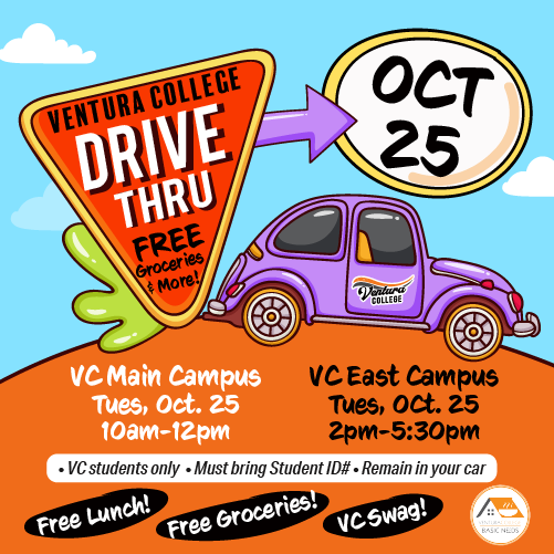 ventura_college's tweet photo. Join us Oct. 25 for a SPOOKY Drive-Thru pantry for a free lunch, groceries &amp; more. Bring student ID number. Wear Halloween costume and stay for pumpkin painting!

🔸 VC Main Campus: 10 a.m. - noon

🔸VC East Campus Santa Paula: 2 p.m. - 5:30 p.m. 

#VCPiratePride #VenturaCollege https://t.co/7JDFIQhS2k