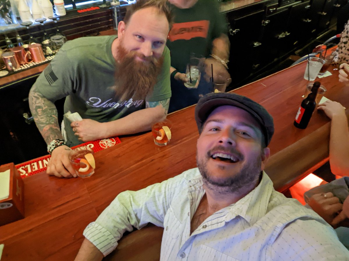 SquireRadio's tweet photo. The #vegaspipeshow has me feeling nostalgic. Here's a bit of a throwback from my trip to GR this year seeing Eric &amp; @Beardcore https://t.co/DkYTc4F75D